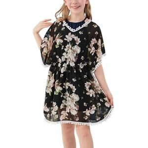 Girls Casual Tassel Swimwear Cover Ups Bathing Coverups Beach Swimsuit Sz 10yrs